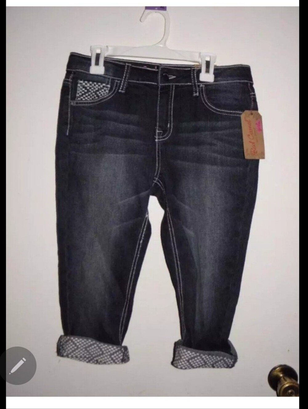 Red Camel Girls Dark Wash Skinny Fit Crop Jeans sz 14 (NWT) $40